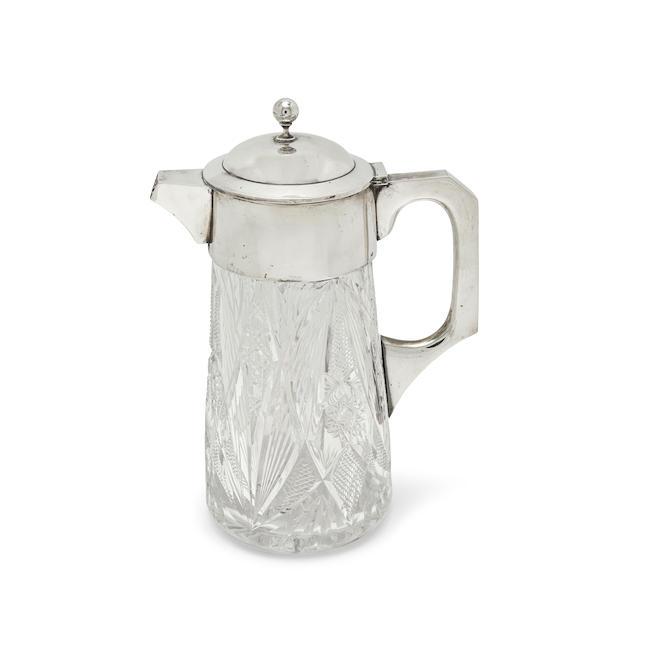 An Austrian silver-mounted lemonade jug maker's mark overstriking another