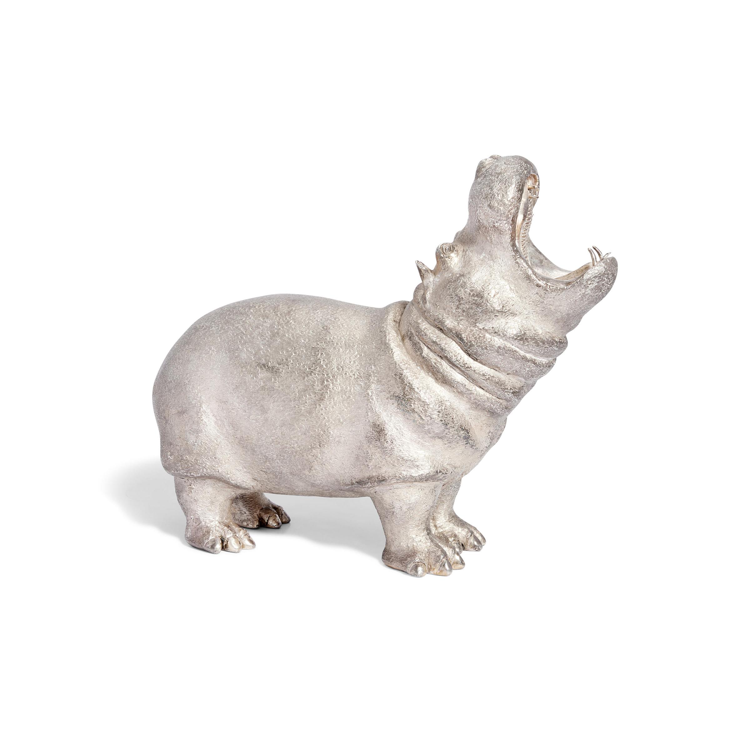 THEO FENNELL a large silver Hippopotamus London 1994 image 2
