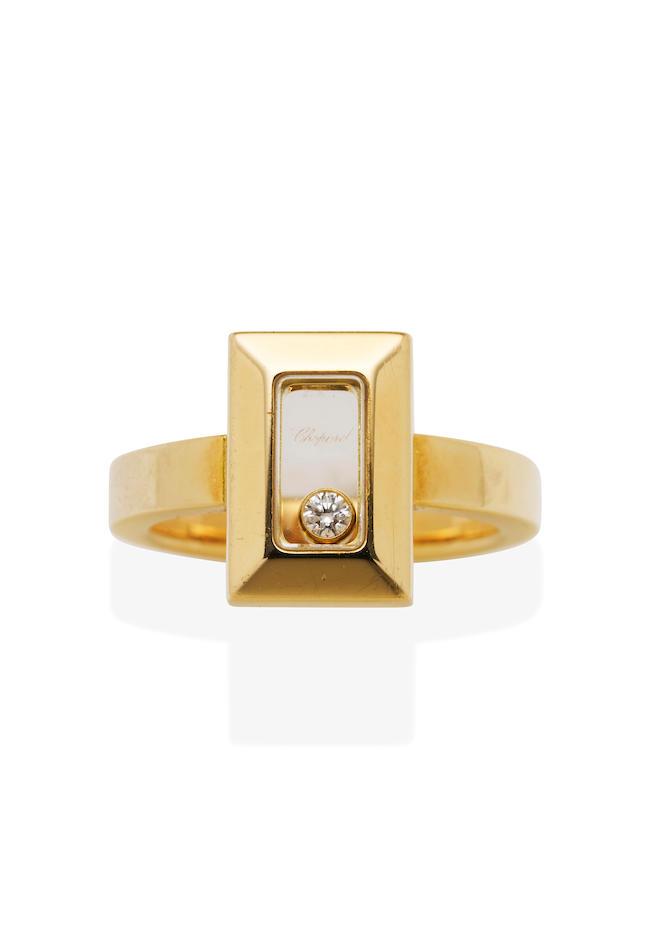 CHOPARD | 18CT GOLD AND DIAMOND 'HAPPY DIAMOND' RING