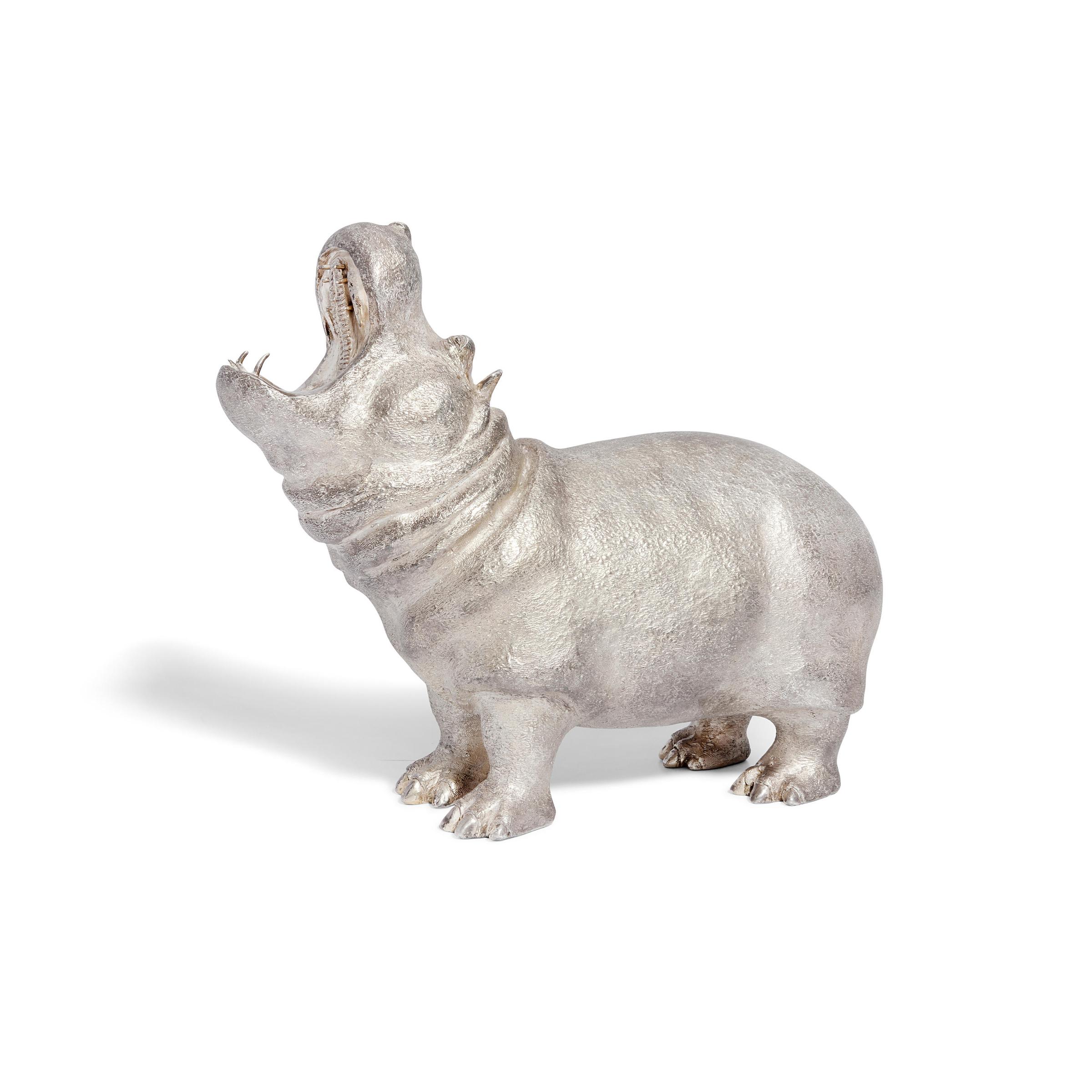 THEO FENNELL a large silver Hippopotamus London 1994 image 1