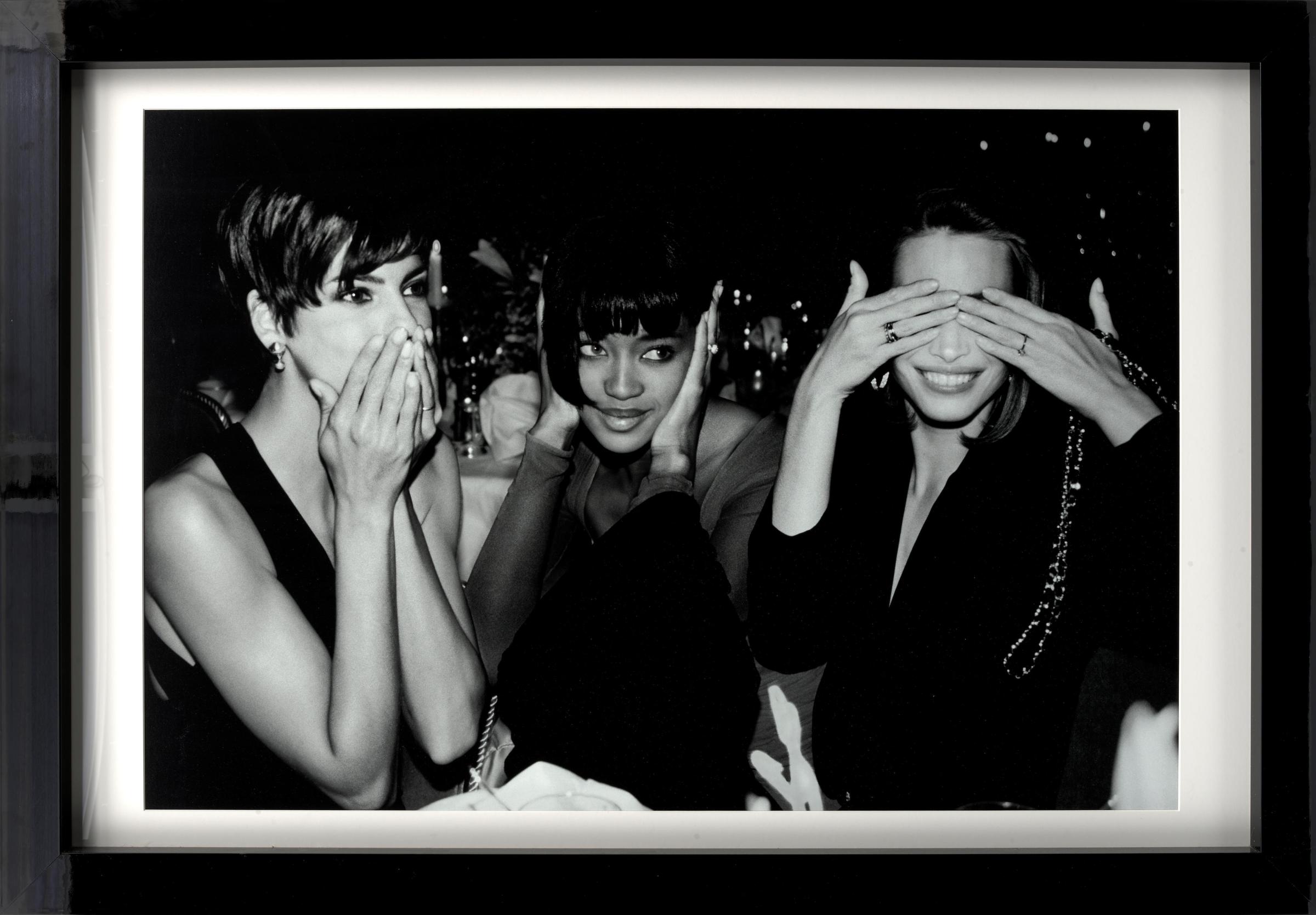Roxanne Lowit (1942-2022); Linda Evangelista, Naomi Campbell, Christy Turlington Speaking, Hearing, and Seeing No Evil, Fashion Group Party, Plaza Hotel, NYC; image 2