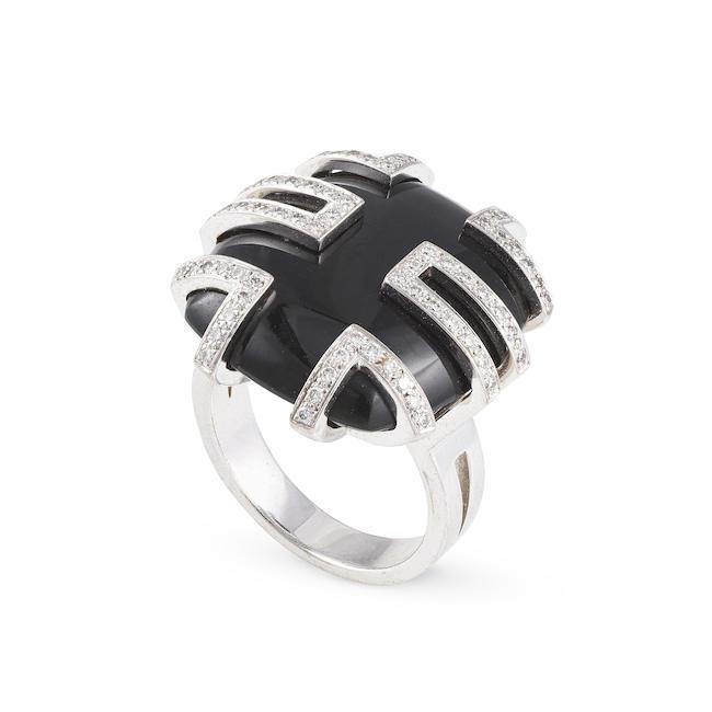 CARTIER: BAGUE "LE BAISER DU DRAGON" JADÉITE ET DIAMANTS