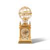 Thumbnail of Christiaan van der Klaauw. A very fine and rare handmade key wind gold plated brass and silver clock with sphere on top demonstrating the solar system Christiaan van der Klaauw. Très belle et rare pendule en laiton plaqué or et argent avec sphère montrant le système solaire, entièrement asseemblée à la main, remontoir à clé  Planeto Astrolabium, Circa 1990 image 4