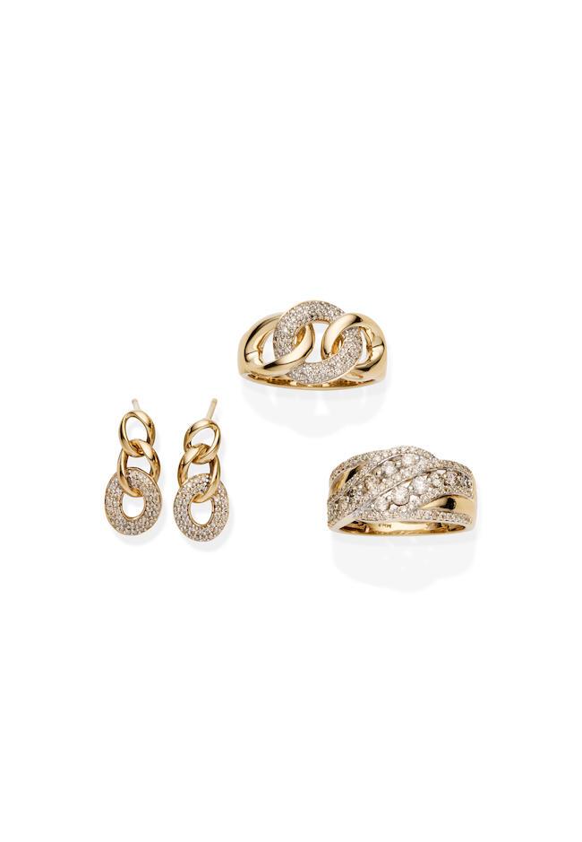 GROUP OF DIAMOND JEWELLERY