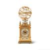 Thumbnail of Christiaan van der Klaauw. A very fine and rare handmade key wind gold plated brass and silver clock with sphere on top demonstrating the solar system Christiaan van der Klaauw. Très belle et rare pendule en laiton plaqué or et argent avec sphère montrant le système solaire, entièrement asseemblée à la main, remontoir à clé  Planeto Astrolabium, Circa 1990 image 1