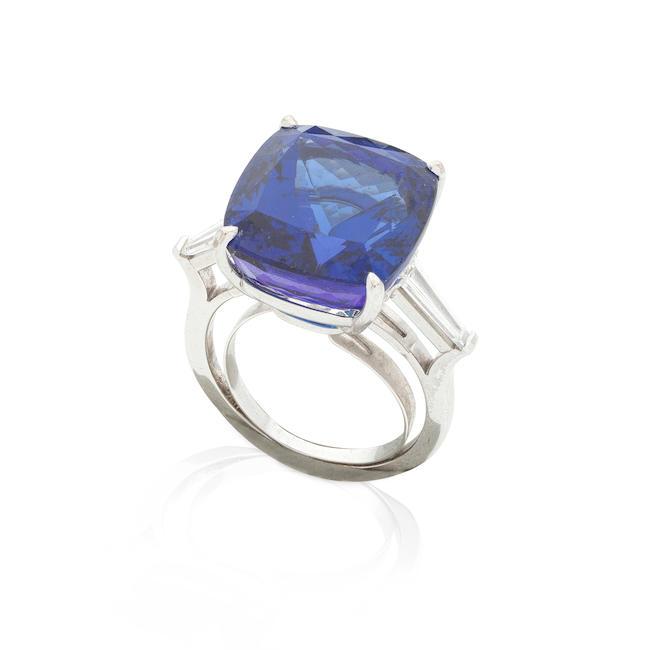 BAGUE TANZANITE ET DIAMANTS